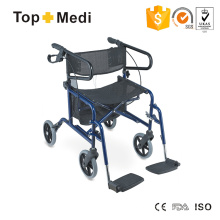 Topmedi Leichter Rollstuhl 4 Rad faltbarer Rollator Walker